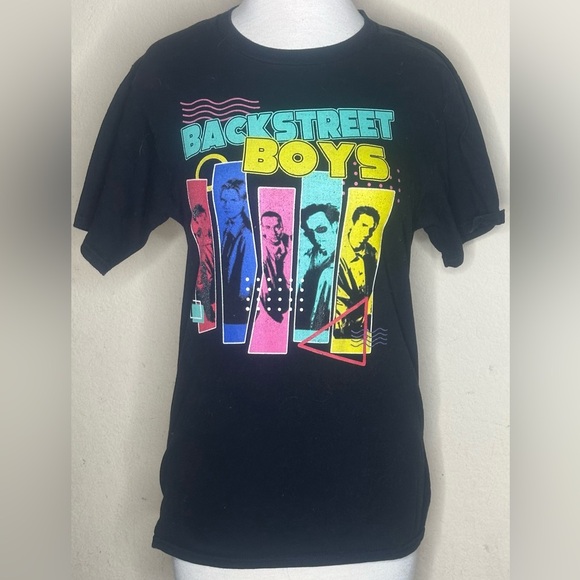 BACKSTREET BOYS OLD SKOOL TEE SHIRT HALLOWEEN READY -1 HIT SIDE MULTICOLORED SML - Picture 1 of 6